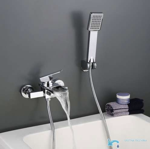 Miscelatore vasca SK3542 con cascata, doccetta e supporto a parete