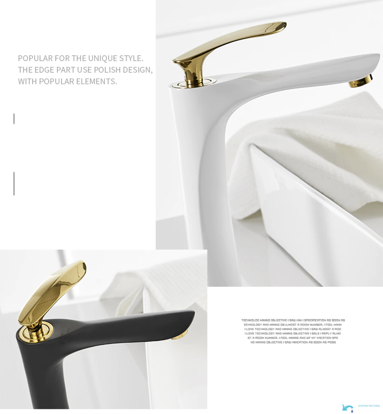 Rubinetto per lavabo BZ2224 nelle finiture bianco e cromo e bianco e oro
