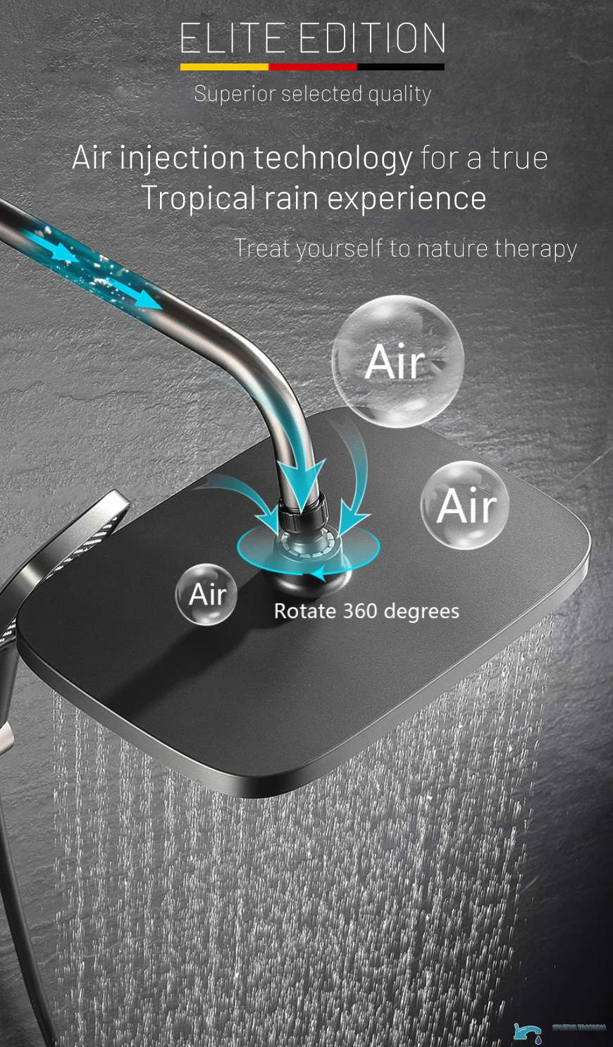 Sistema doccia esterno SH1857 termostatico con sensore, bocca girevole a 360° e più finiture