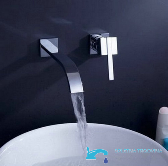 Miscelatore per lavabo a parete EYN EYN4301 in ottone con LED, getto a cascata e più finiture