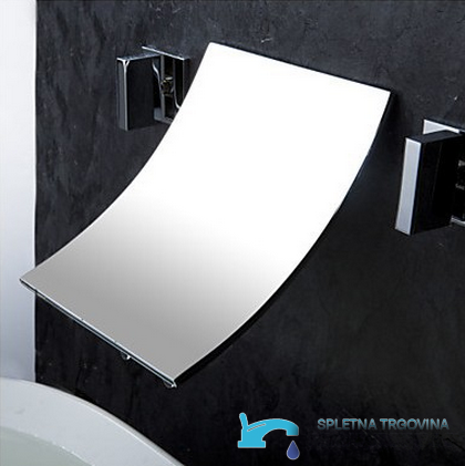 Rubinetto bagno a parete EYN 9122 in ottone con bocca a cascata, in più finiture tra cui cromo e nero