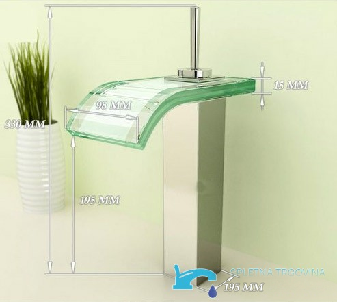 Rubinetto da piano per lavabo EYN0145 in ottone con LED, erogazione a cascata e finiture multiple