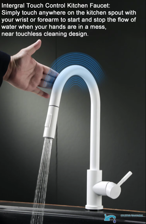 Miscelatore da cucina EYN BS1333 con doccetta estraibile, sensore e bocca girevole, disponibile in più finiture