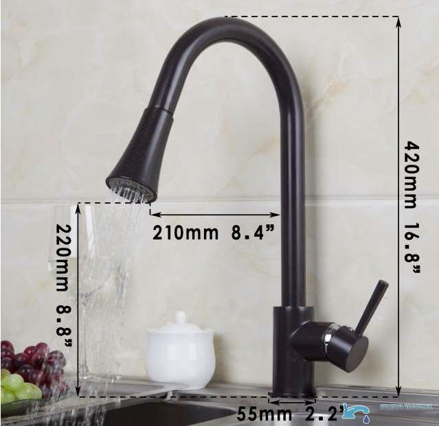Dimensioni del miscelatore da cucina EYN CA9422b alto 420 mm