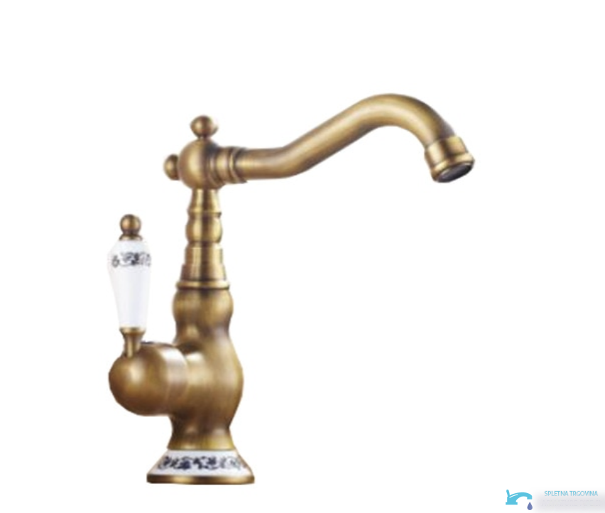 Rubinetto da bagno EYN AQ1129 da piano con bocca girevole, inserti in ceramica e finiture multiple
