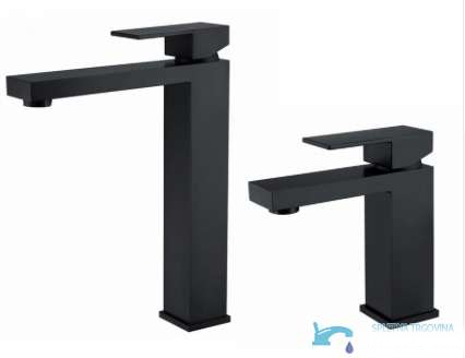Rubinetto per lavabo BC1320 nelle versioni alta e bassa nero opaco