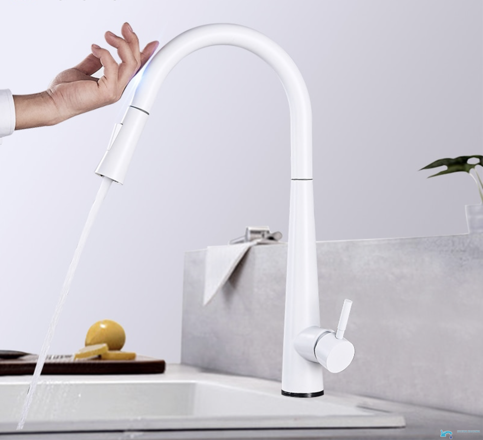 Rubinetto da cucina EYN BS16111 con sensore tattile e leva laterale