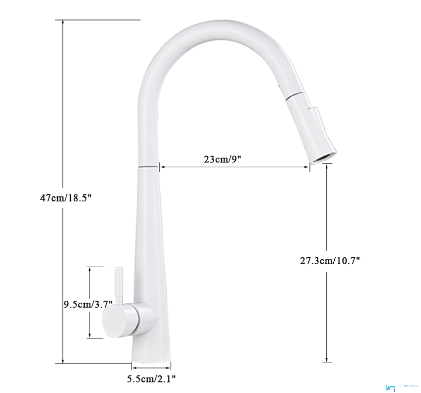 Dimensioni del rubinetto da cucina EYN BS16111 da piano