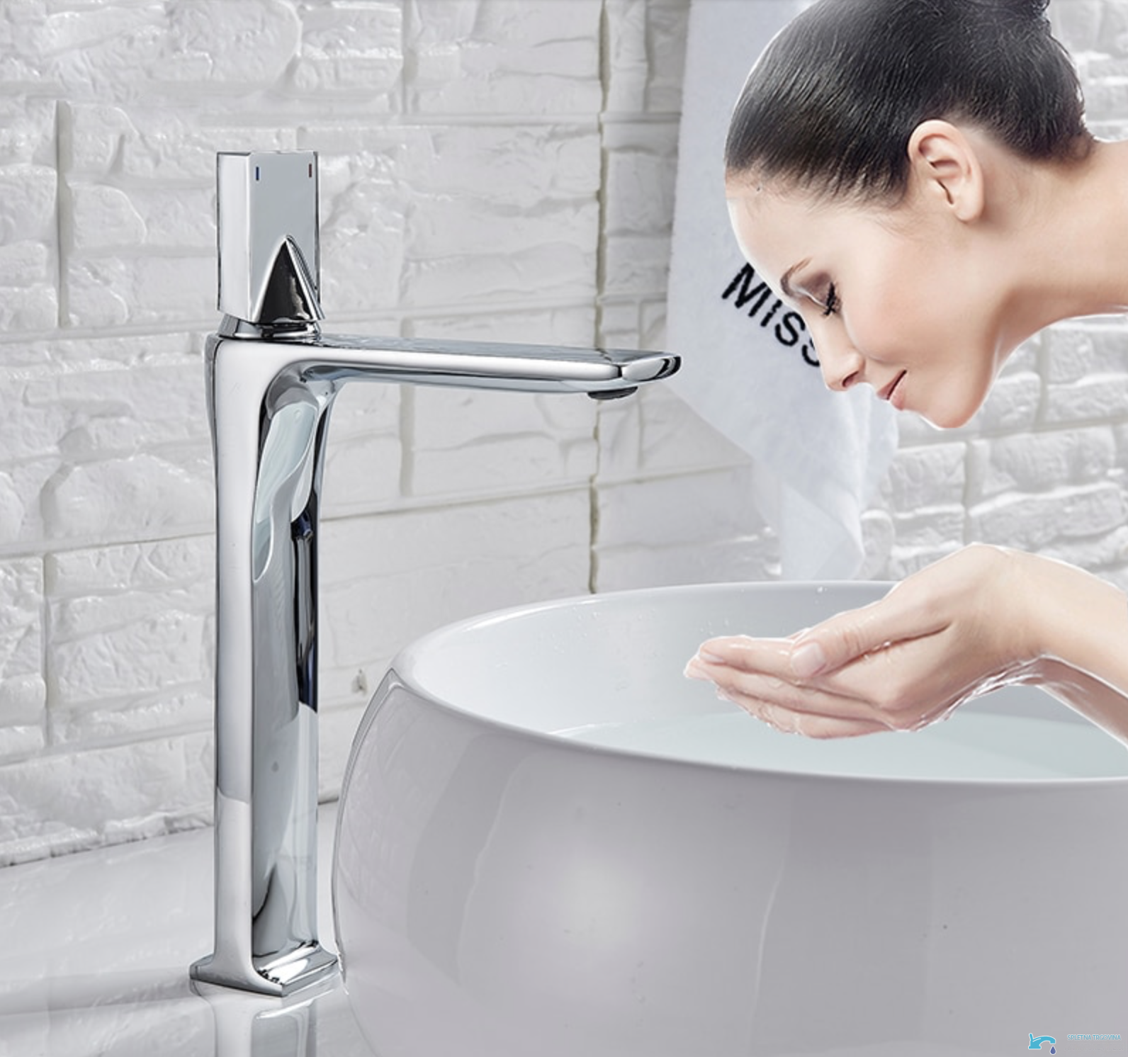 Miscelatore per lavabo VU1610 autoportante con comando monoleva