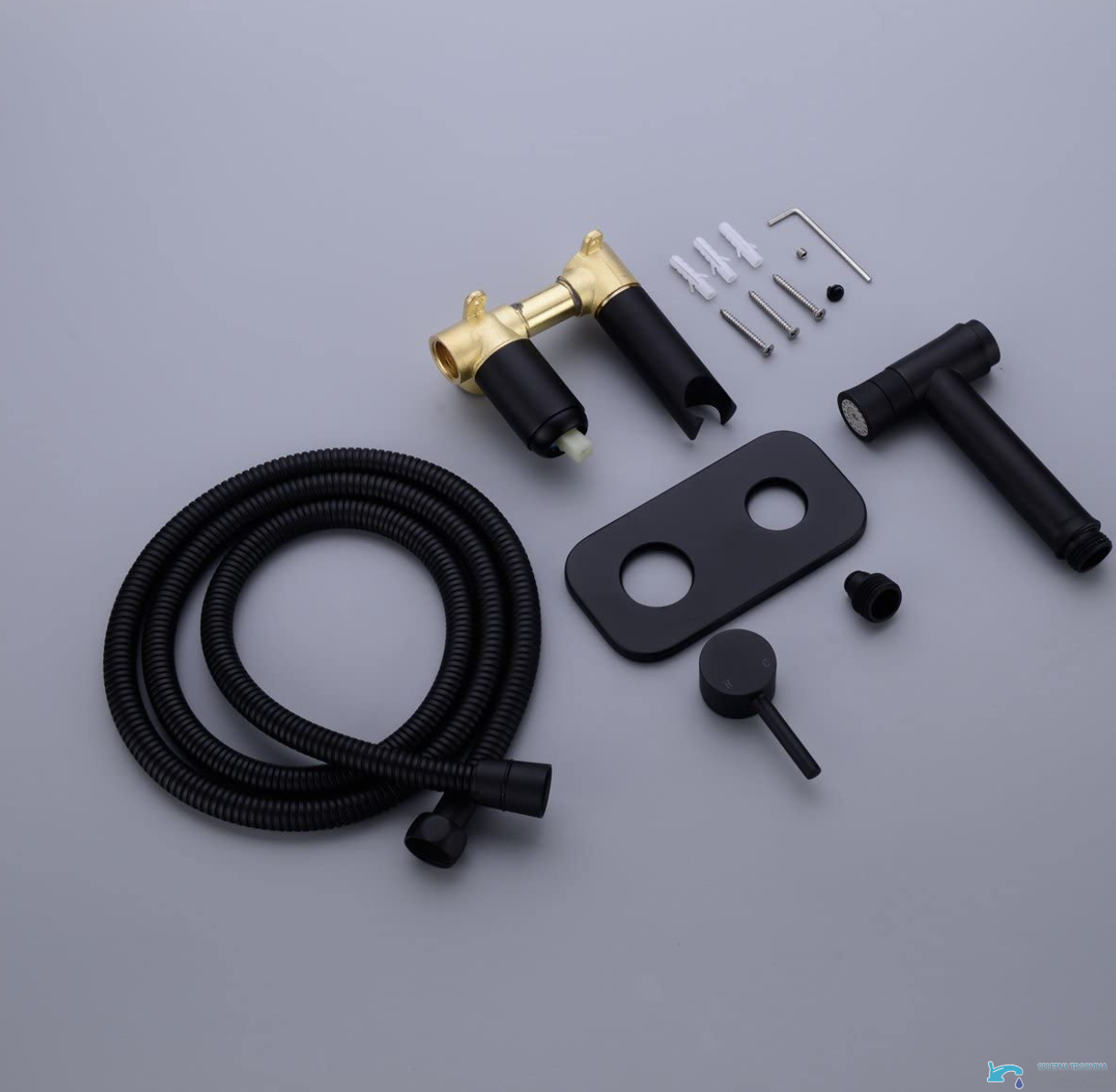 Miscelatore per bidet da incasso EYN BB1637 in più finiture, nero opaco, cromo e oro spazzolato