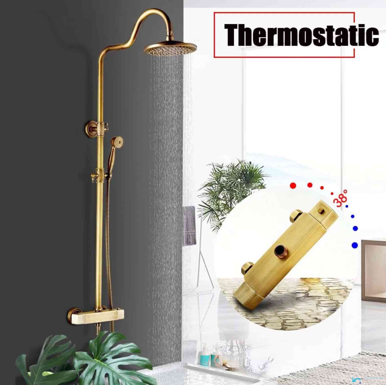 Nástěnný termostatický sprchový panel EYN ATS1206 s hlavovou a ruční sprchou
