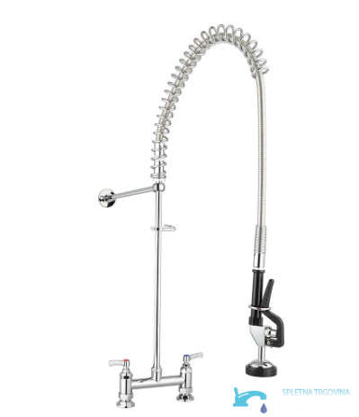 Miscelatore professionale da cucina NK8701 con doccetta a molla e supporto laterale a parete