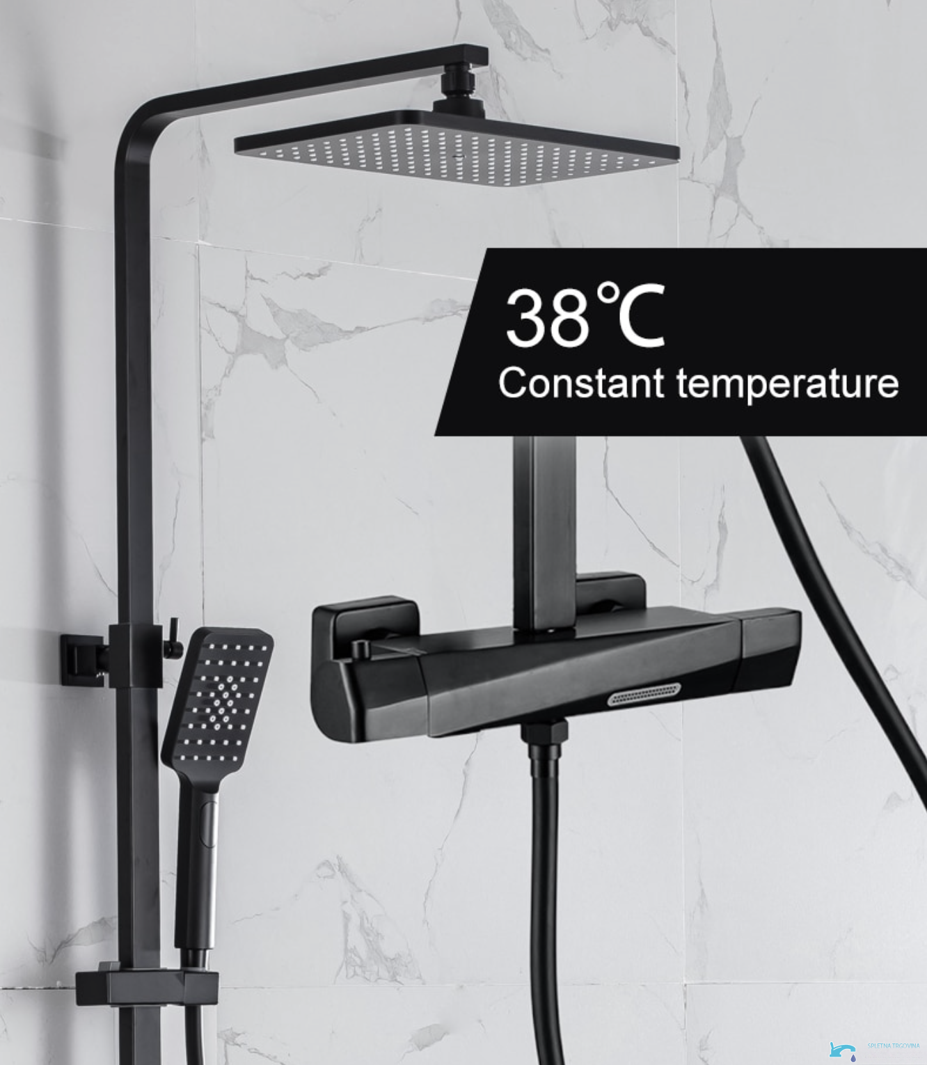 Pannello doccia termostatico EYN TB1751 da parete con getti multipli, disponibile in più finiture