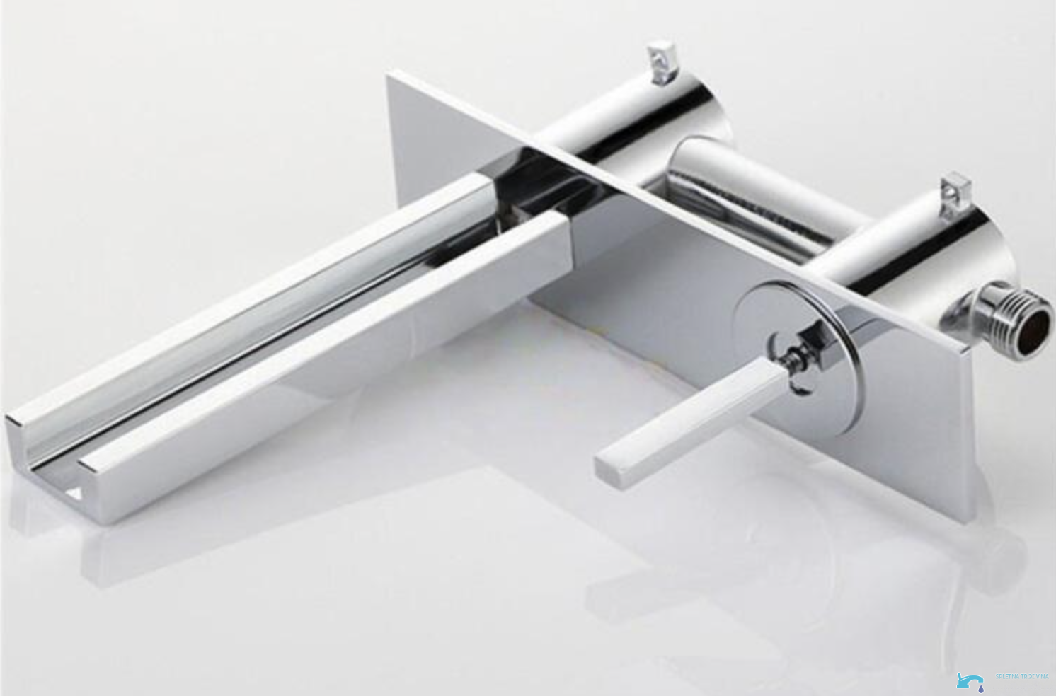 Rubinetto da bagno a parete EYN WLED1454 con LED e bocca a cascata, in più finiture tra cui cromo e nero opaco