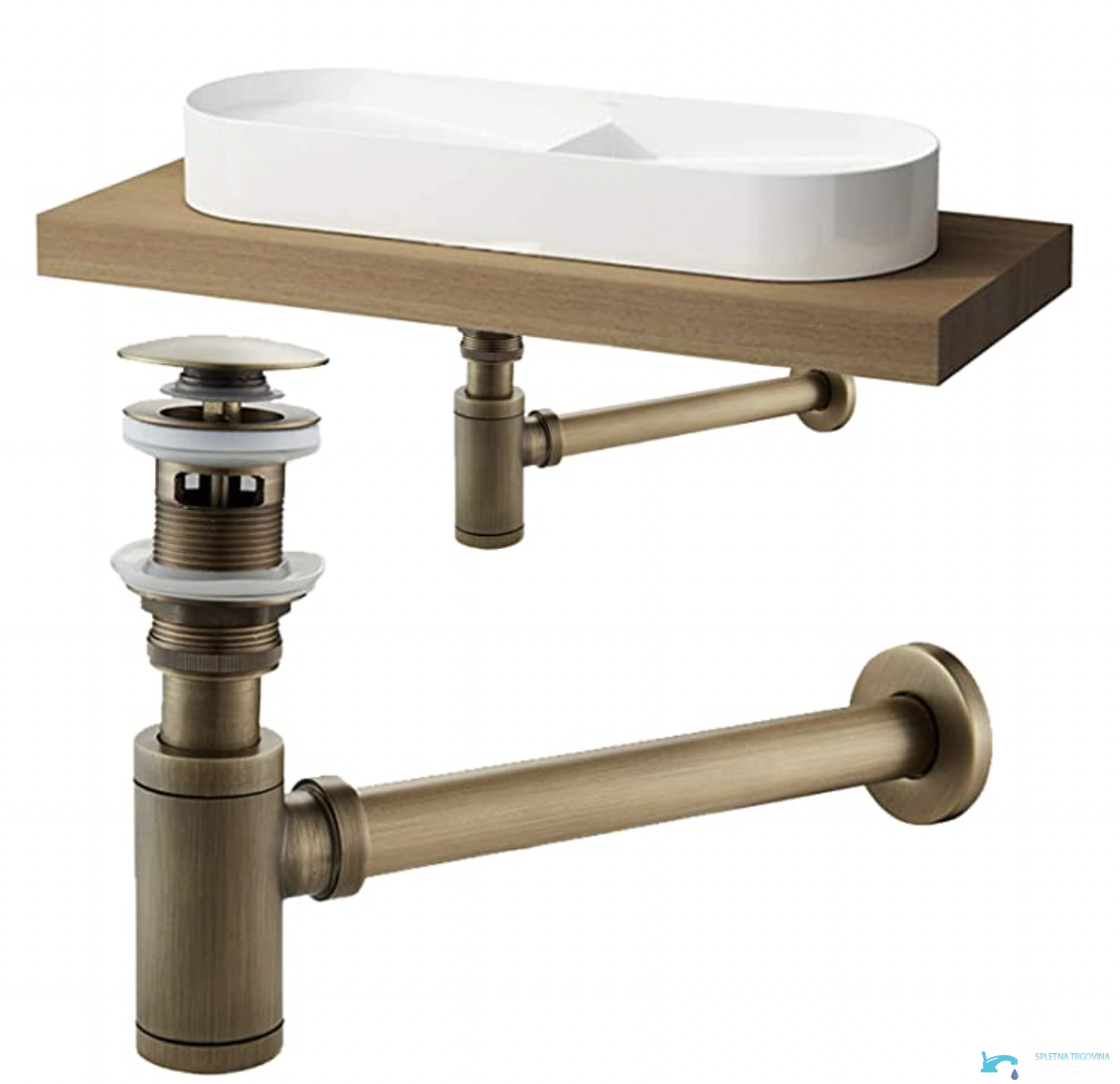 SAQ1556 - sifone pop-up bronzo antico, sifone a bottiglia lavabo