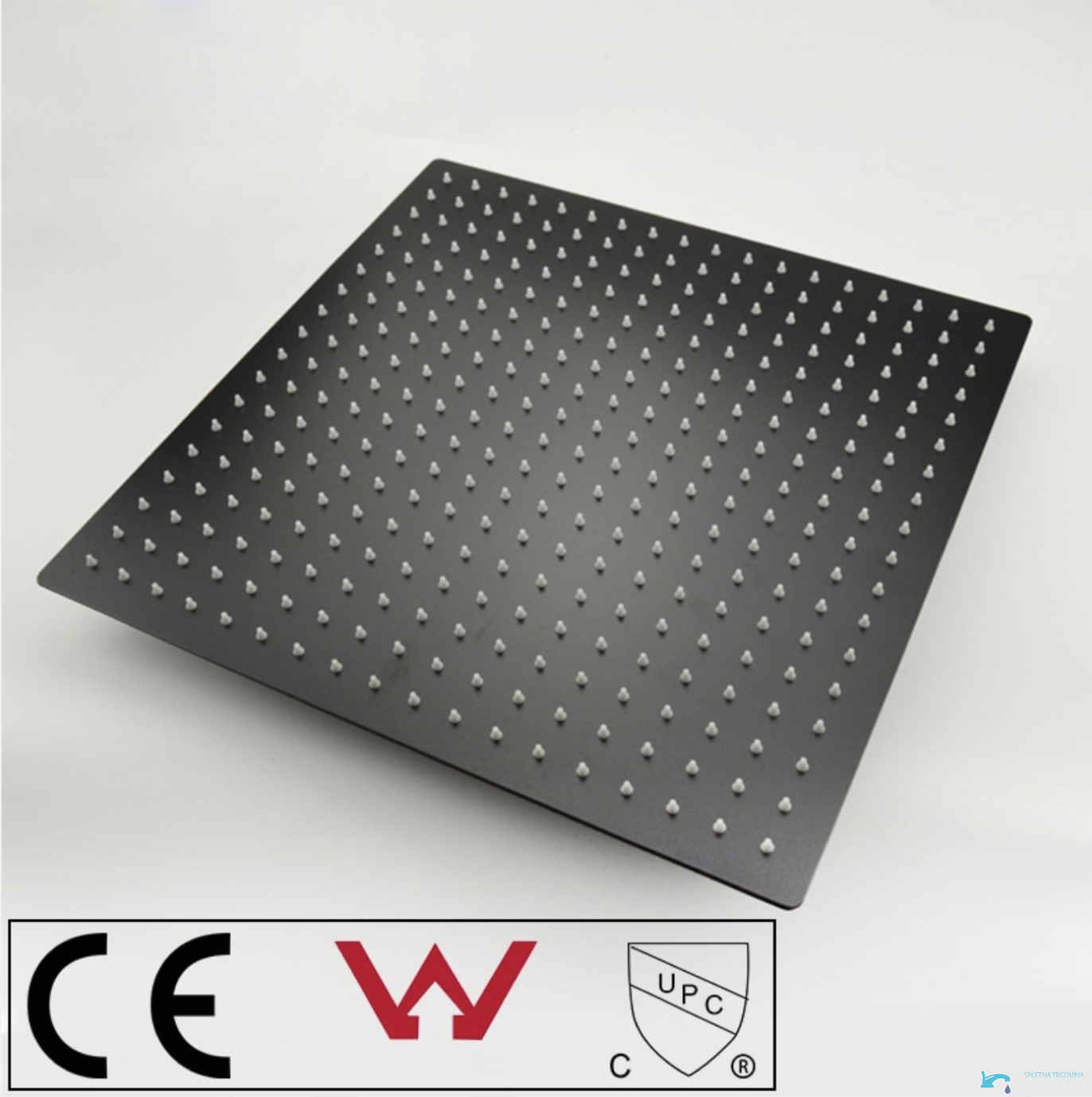 Soffione doccia quadrato BGT1751 nero opaco con 144 ugelli bianchi