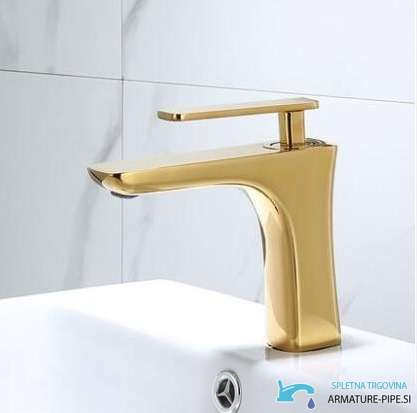 GU2239 - rubinetto bagno oro, miscelatore monocomando lavabo