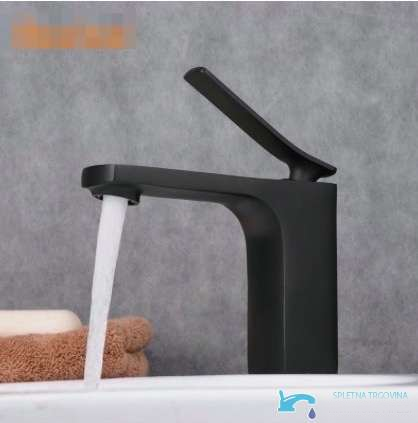 Miscelatore per lavabo da piano EYN CKB2241 in nero, nero opaco e grigio scuro