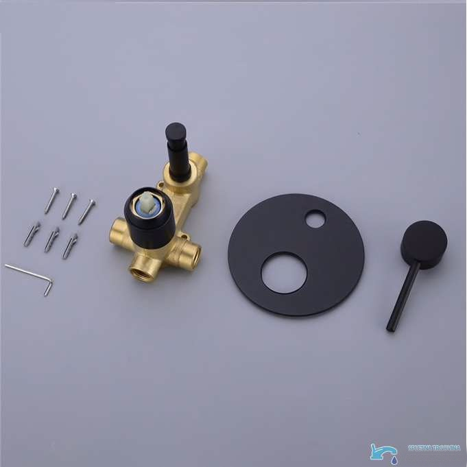 Unterputz-Duschsystem EYN CP1551black mit Messing-Einbaukörper und mattschwarzer Bedienblende