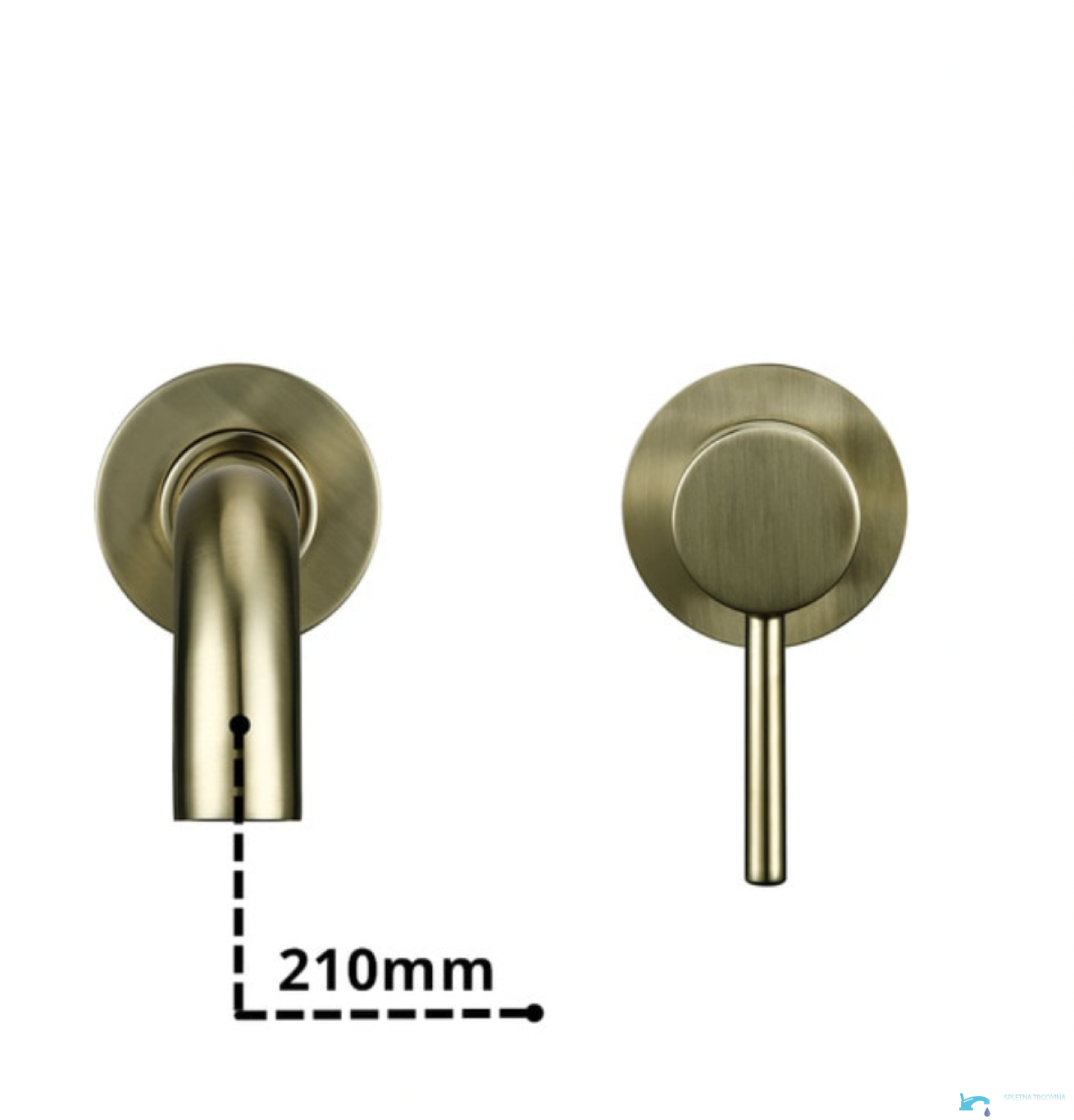 Rubinetto da bagno a parete EYN BGW1644 in più finiture, tra cui oro spazzolato e oro antico
