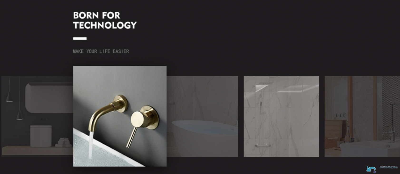 Rubinetto da bagno BGW1644 a parete con bocca curva e comando monoleva separato