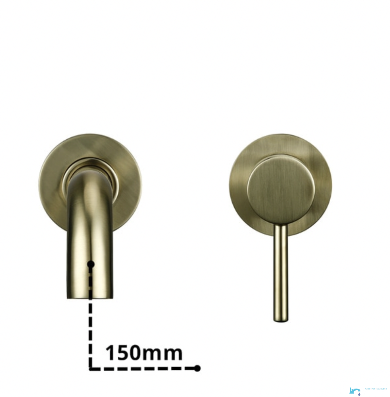 Rubinetto da bagno a parete EYN BGW1644 in più finiture, tra cui oro spazzolato e oro antico
