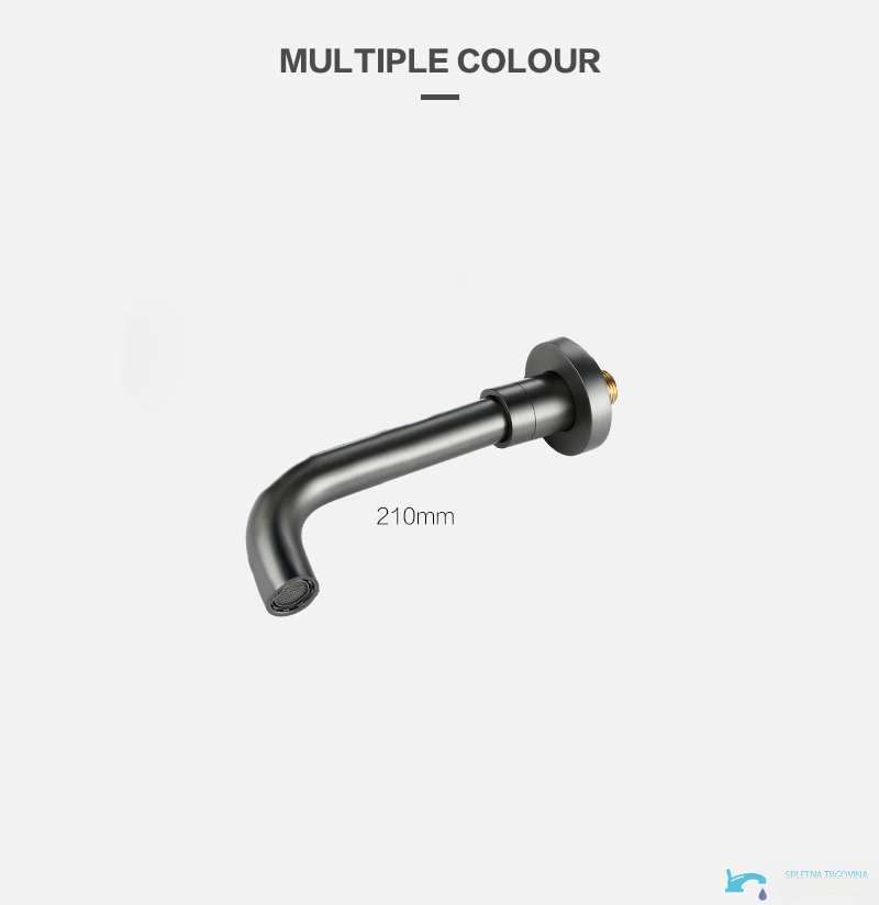 WB1353 - Bocca da incasso 210 mm, Bocca a parete nero opaco