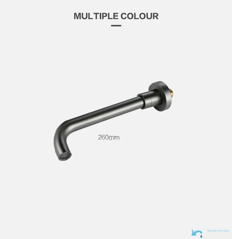 WB1353 - Bocca da incasso 260 mm, Bocca a parete nero opaco
