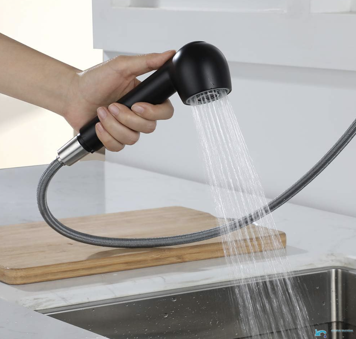 DEL1401 - doccetta cucina con getto a pioggia, testina di ricambio per rubinetto estraibile