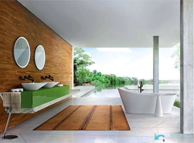 WB2248 - rubinetto a parete bagno moderno, rubinetto lavabo nero