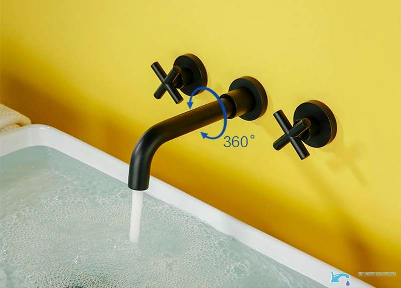 Rubinetto a parete WB2248 con bocca girevole a 360° sopra il lavabo