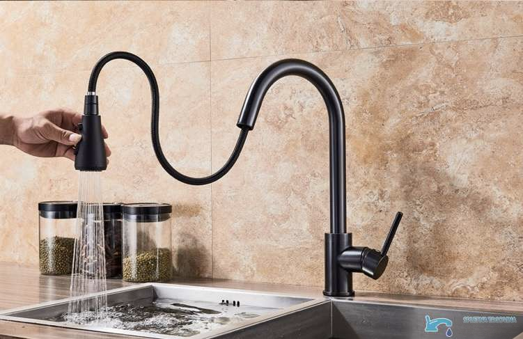BI1410 - miscelatore cucina con doccetta estraibile, rubinetto cucina flessibile