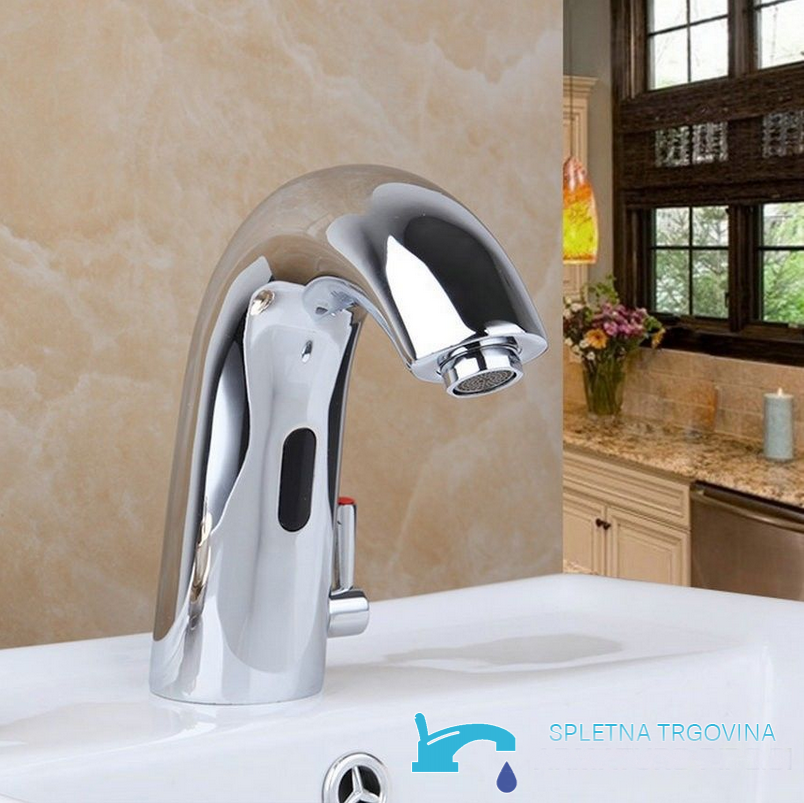 Rubinetto lavabo a sensore AS4292 in cromo lucido con comando frontale
