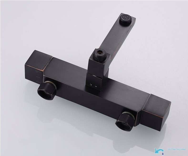 Sistema doccia termostatico EYN NTA1601 a parete in nero, nero opaco o nero opaco con accenti color rame