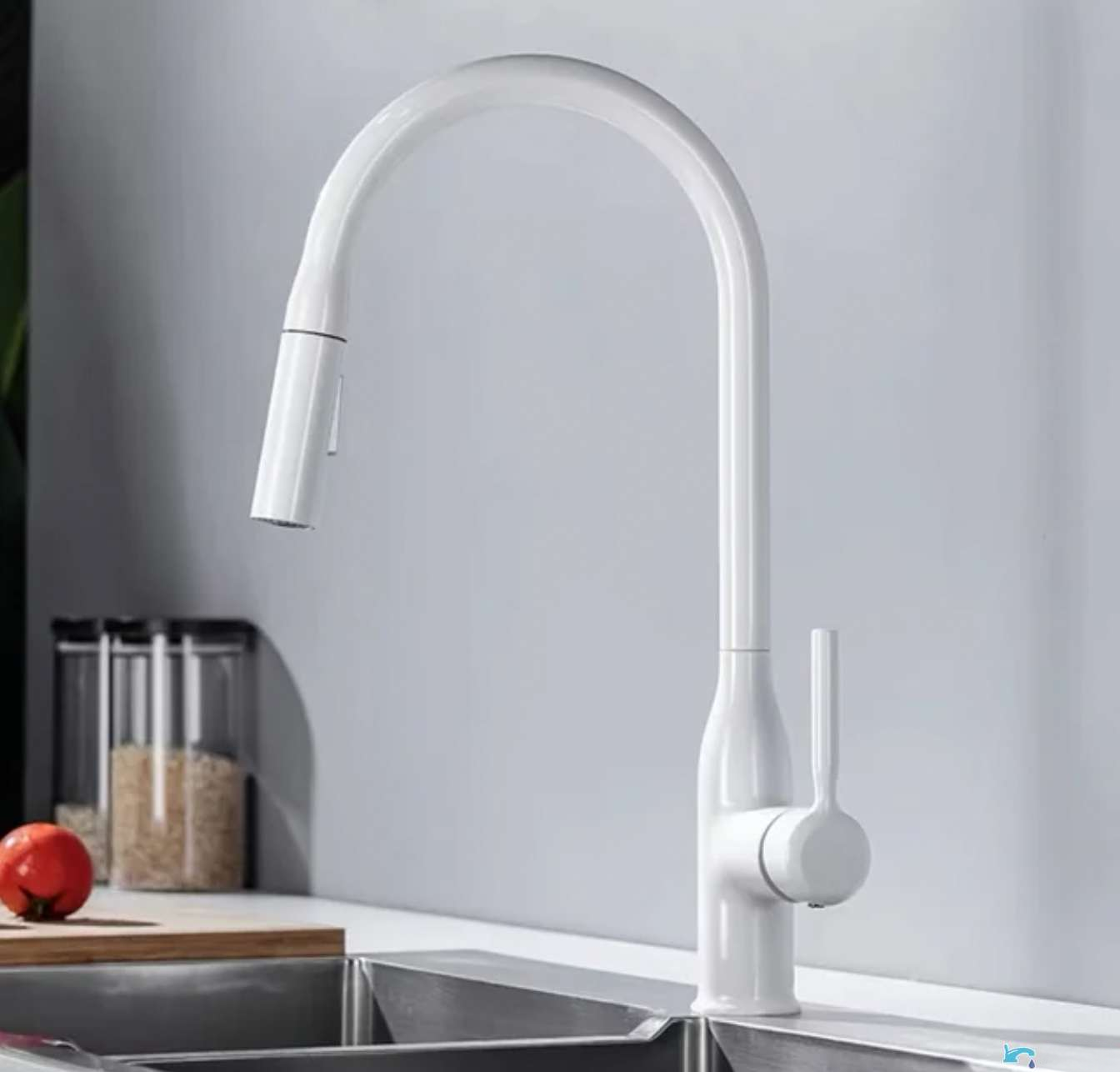 Rubinetto da cucina EYN KS15174 da piano con doccetta estraibile multigetto, bocca girevole e più finiture
