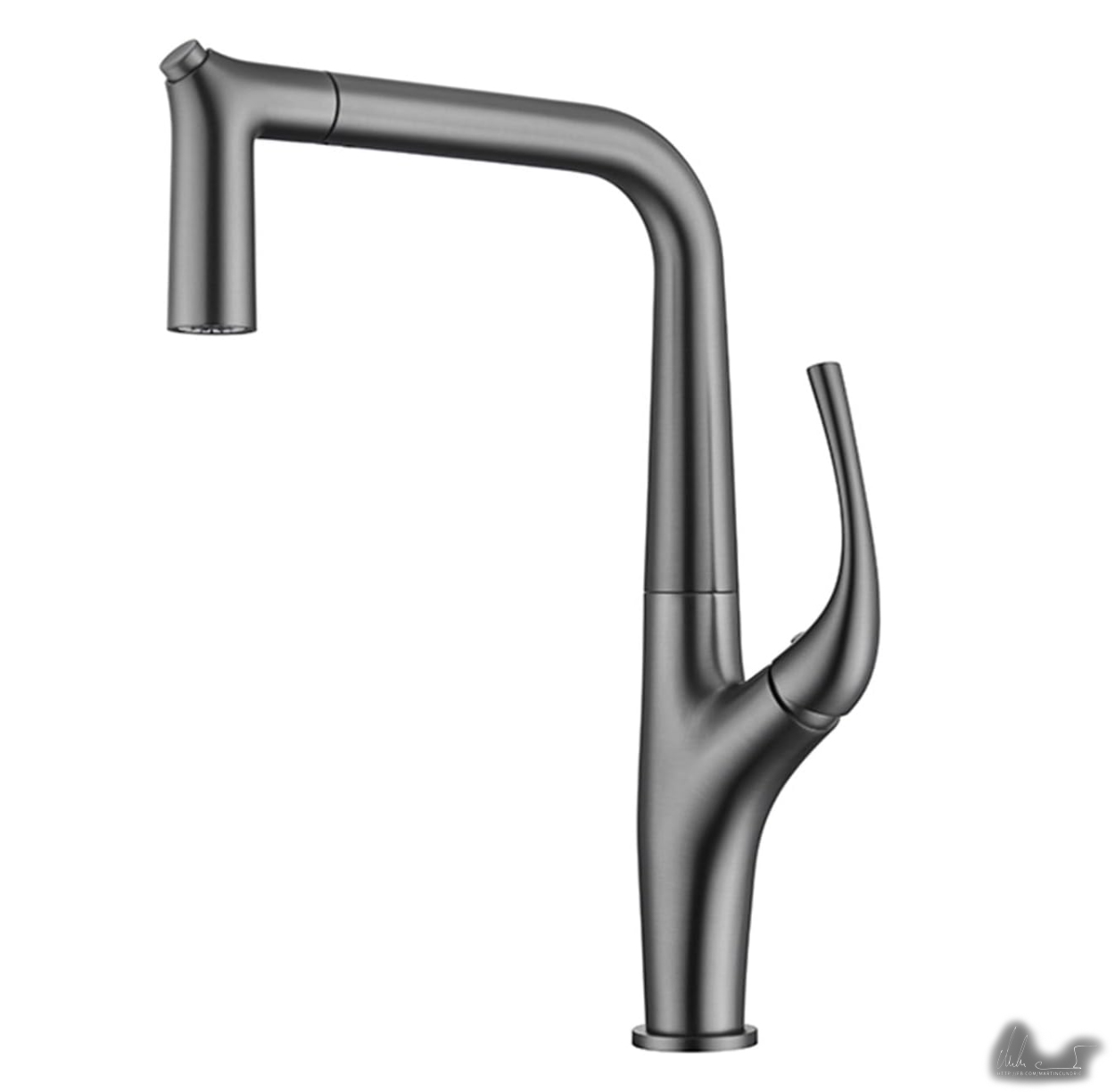 Moderne Küchenarmatur ELITE EDITION KF1013 in mattem Schwarz mit hohem Auslauf