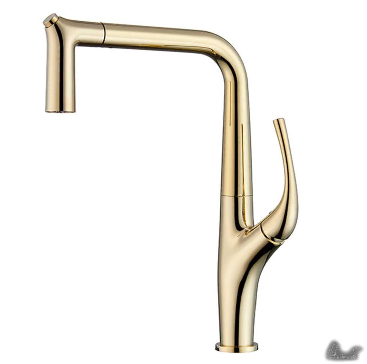 Moderne Küchenarmatur ELITE EDITION KF1013 — goldfarbene Hochglanzausführung mit hohem Auslauf