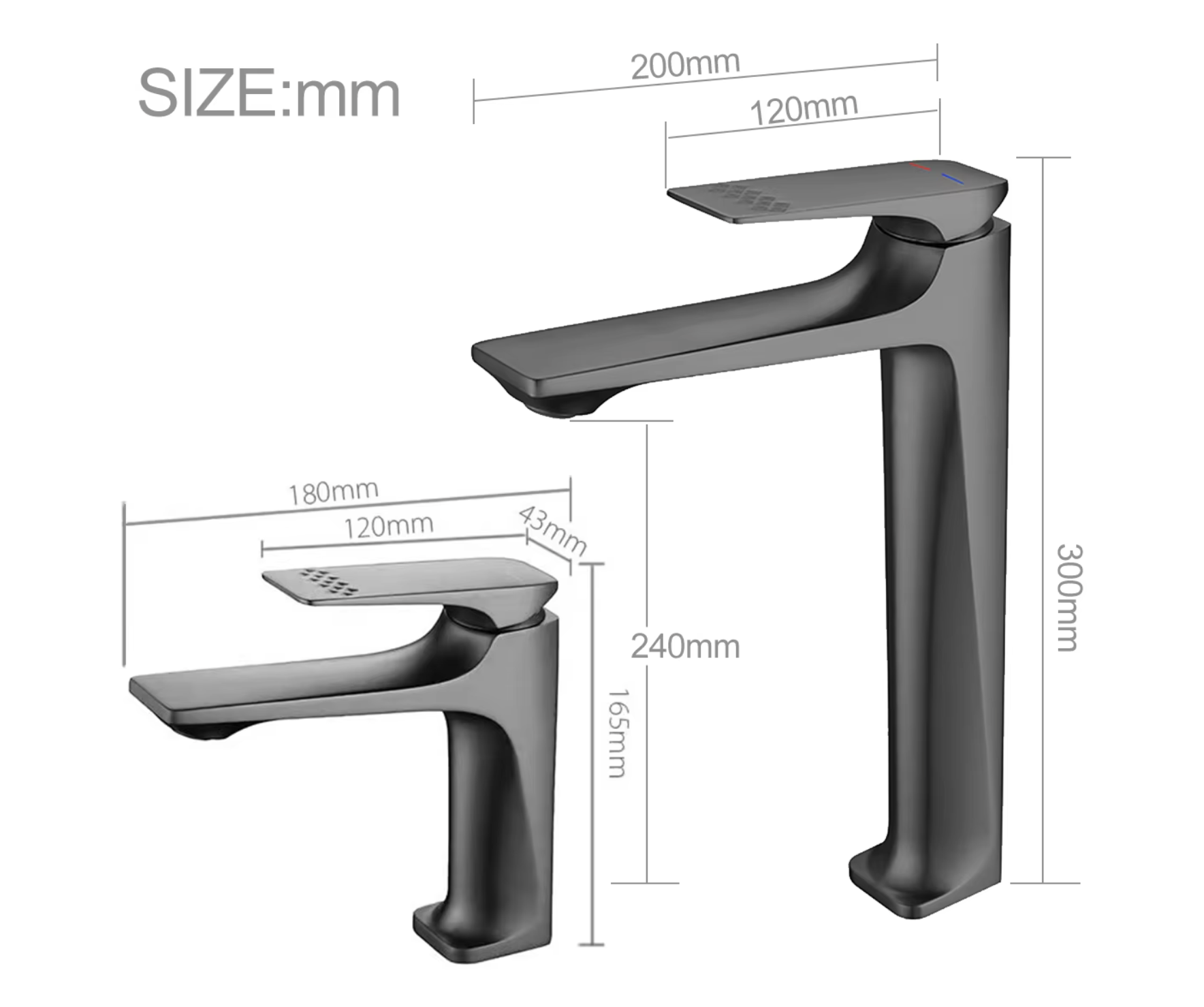 Miscelatore in acciaio inox per cucina e bagno ELITE EDITION BS2150 in grigio grafite spazzolato