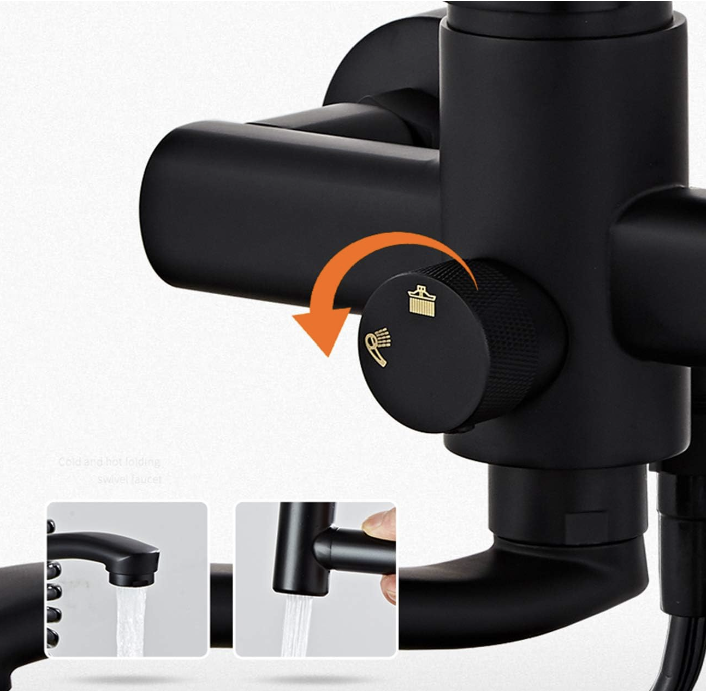 Deviatore del sistema doccia WK1124 nero opaco con simboli color oro