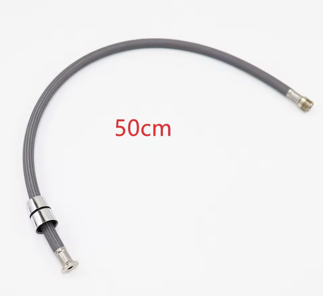 Tubo DEL1350 per rubinetto cucina G1/2 con treccia metallica grigio scuro, 50 cm