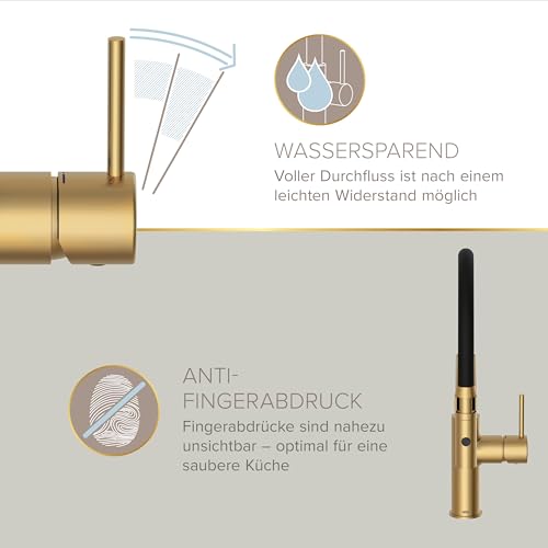 Caratteristiche del rubinetto ELITE EDITION KF1445: leva e superficie opaca