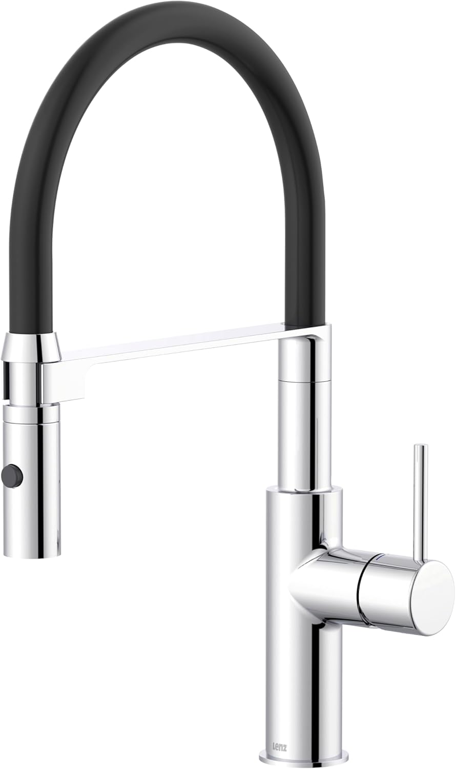 Rubinetto da cucina ELITE EDITION KF1445 in cromo lucido con bocca flessibile nera