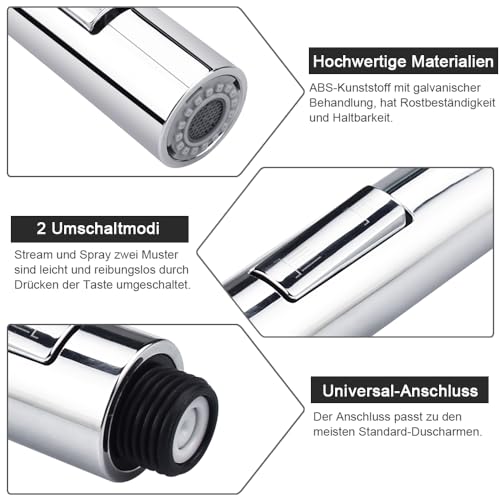 Specifiche del soffione EYN KFH1152: due tipi di getto e raccordo universale