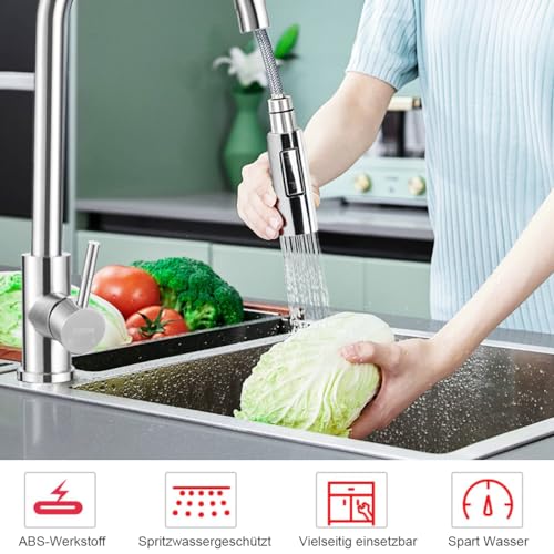 Doccetta estraibile EYN KFH1152 installata su un rubinetto da cucina