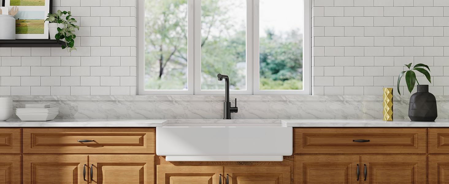 Low-Pressure Kitchen Tap, Single Lever Hot and Cold Water Tap, Tap with 3 Connections for Boilers, Suitable for Boilers and Under-Sink Boilers, Mat Zwart