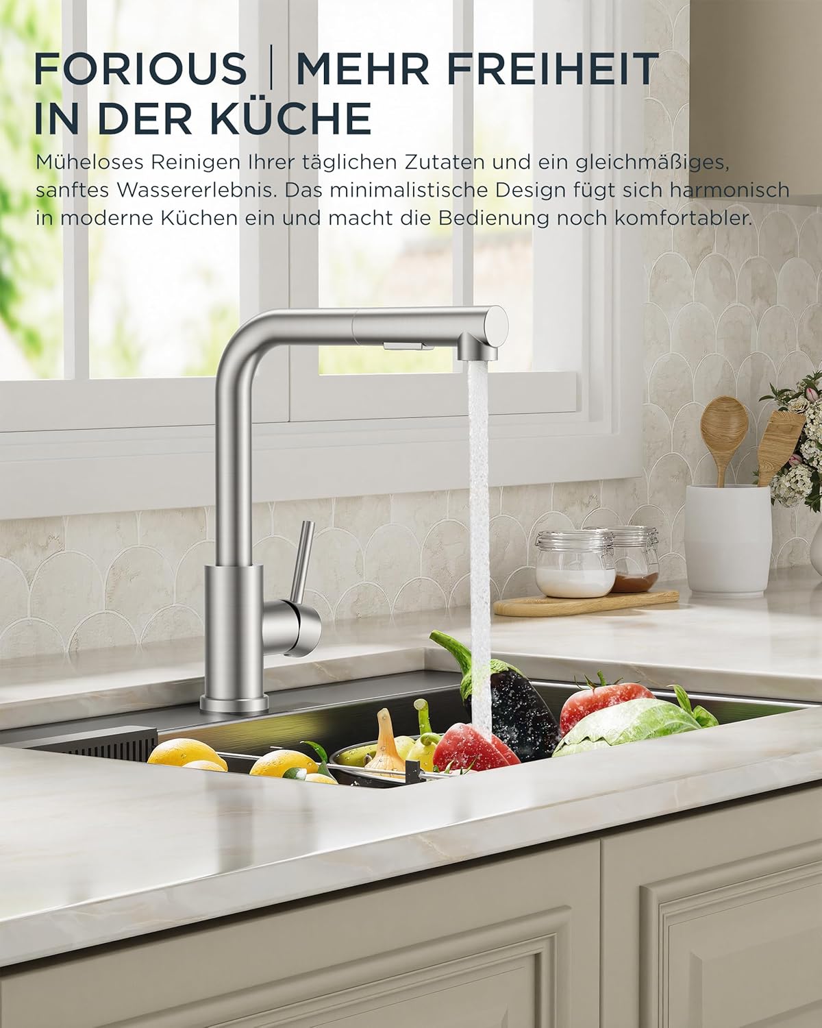Low-Pressure Kitchen Tap, Single Lever Hot and Cold Water Tap, Tap with 3 Connections for Boilers, Suitable for Boilers and Under-Sink Boilers, Mat Zwart