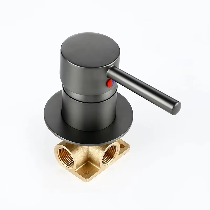 EYN BFP1543 - Gold Mixer Water Tap Shower Valve Bathroom Water Faucets Shower Splitter Valve Black Chrome Round Solid Brass Concealed