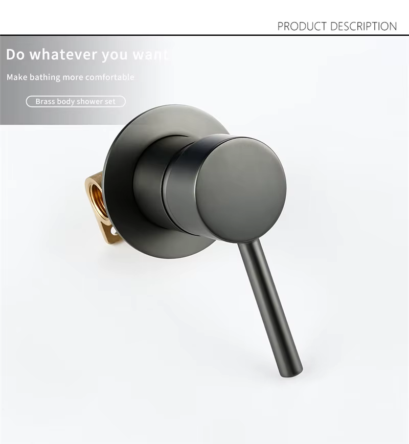 EYN BFP1543 - Gold Mixer Water Tap Shower Valve Bathroom Water Faucets Shower Splitter Valve Black Chrome Round Solid Brass Concealed