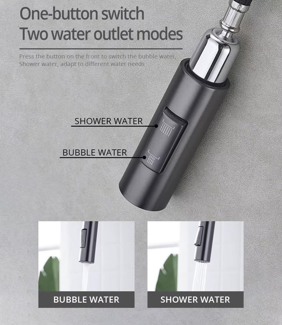 Dettaglio del pulsante deviatore sulla doccetta del rubinetto ELITE EDITION KF1210