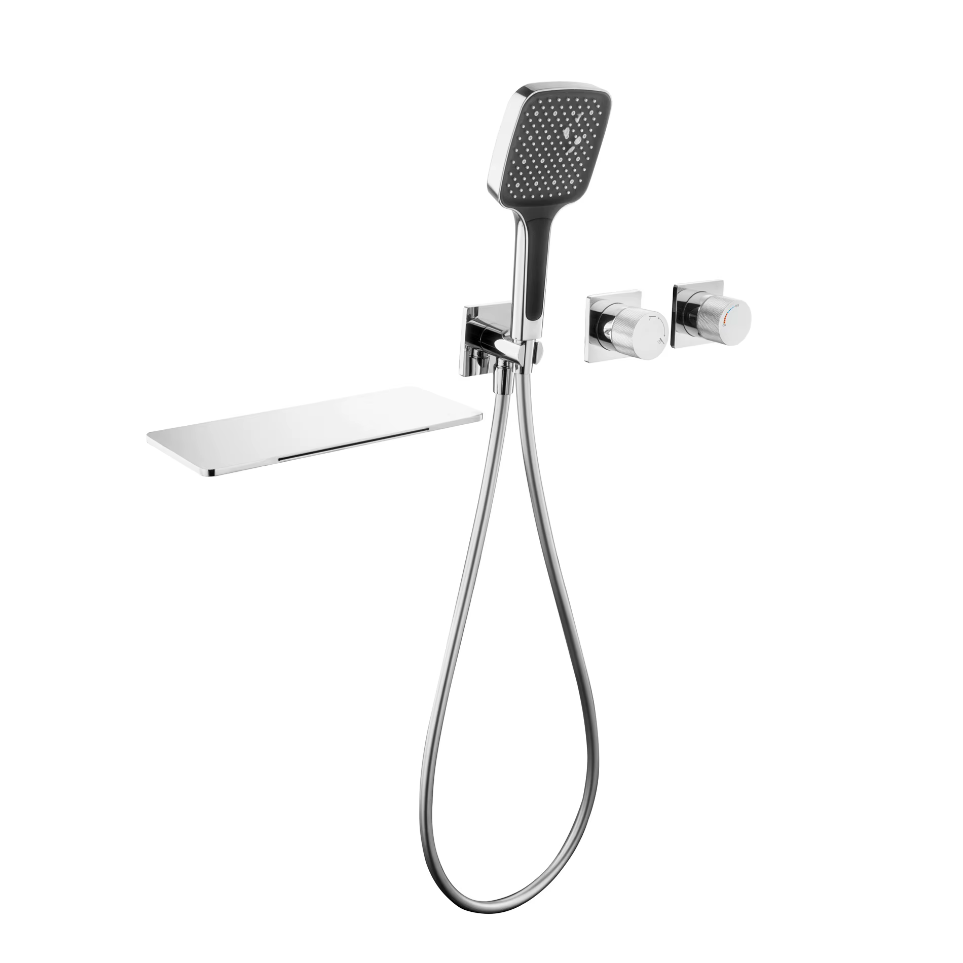 Rubinetto vasca in rame da incasso con LED nascosto ELITE EDITION BSC1669, finitura cromata
